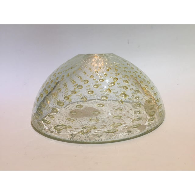 Gold Infused Bubbles Italian Murano Glass Bowl For Sale - Image 10 of 12
