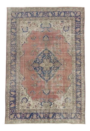 Hand-knotted Vintage Large Turkish Oushak Rug - 98" x 147"