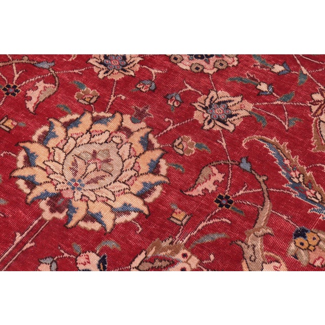 Textile 1970s Hand-Knotted Wool Area Rug - Vibrant Red,Ivory 10.3x13.2 For Sale - Image 7 of 8