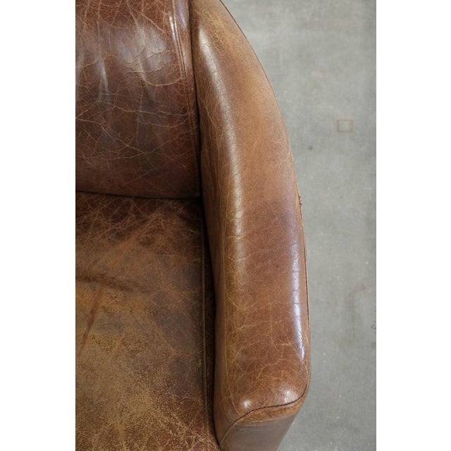 Cognac-Colored Cowhide Aviator Armchair For Sale - Image 8 of 13