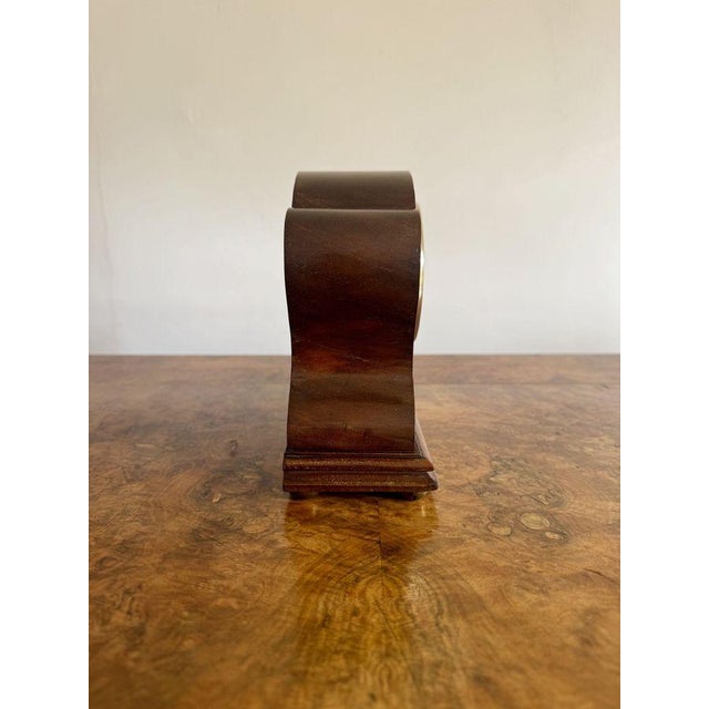 Antique Edwardian Mahogany Inlaid Mantle Clock, 1900 For Sale - Image 4 of 5