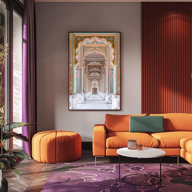 Richard Silver Patrika Gate Jaipur – Vibrant Indian Architectural Statement Photography 36" X 24" For Sale - Image 4 of 4