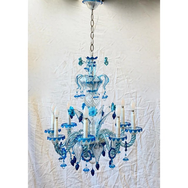 Glass Vintage Murano Glass Chandelier Vintage from Company a.v.e.m. For Sale - Image 7 of 9