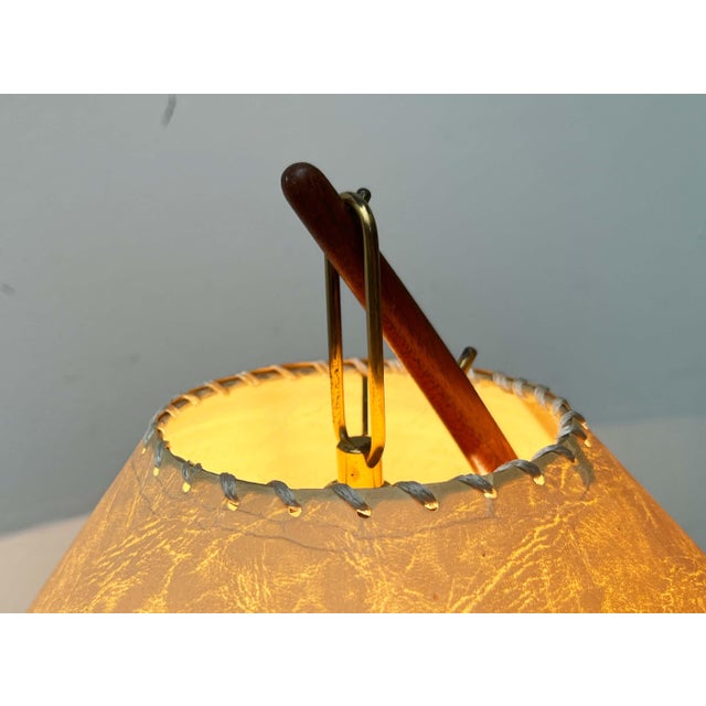 Metal Mid-Century Modern Teak Dornstab Table Lamp by A. Pöll for Kalmar, Vienna, 1950s For Sale - Image 7 of 18