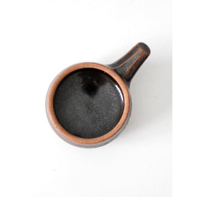 Vintage Handmade Studio Pottery Handled Bowl For Sale - Image 10 of 11