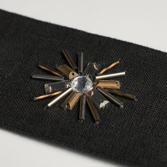 Schumacher Sample - Schumacher Constellation Beaded Tape in Black For Sale - Image 4 of 4