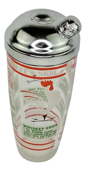 Vintage Hazel Atlas Rooster Recipe Cocktail Shaker