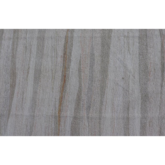 Tribal Keivan Woven Arts Large Modern Turkish Flat-Weave in White & Neutral Tone 11'2 X 14'1 For Sale - Image 3 of 12
