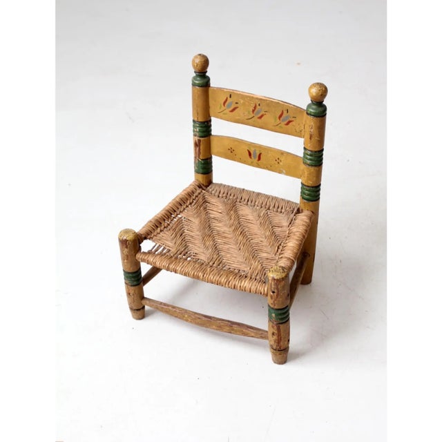 Vintage Mexican Folk Art Children's Chair For Sale - Image 4 of 10