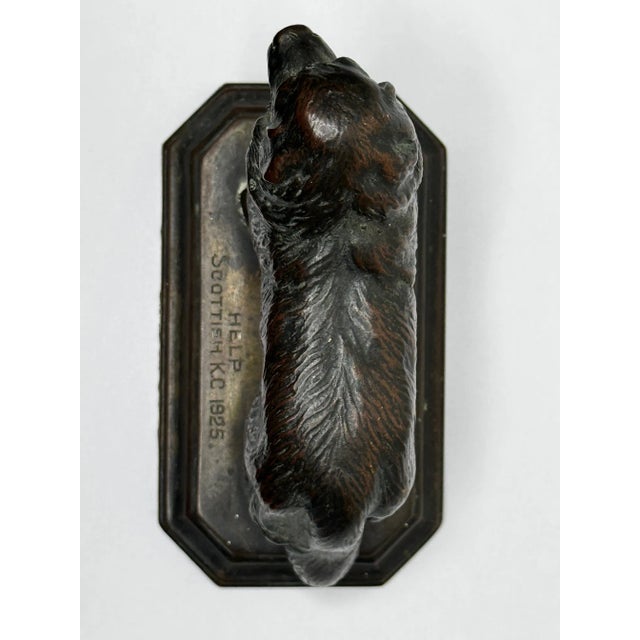 Scottish Art Deco Bronze Newfoundland Dog With Historic Inscription For Sale - Image 9 of 12