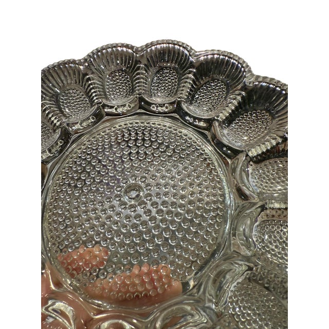 Vintage Glass Hobnail Egg Plate For Sale - Image 6 of 7