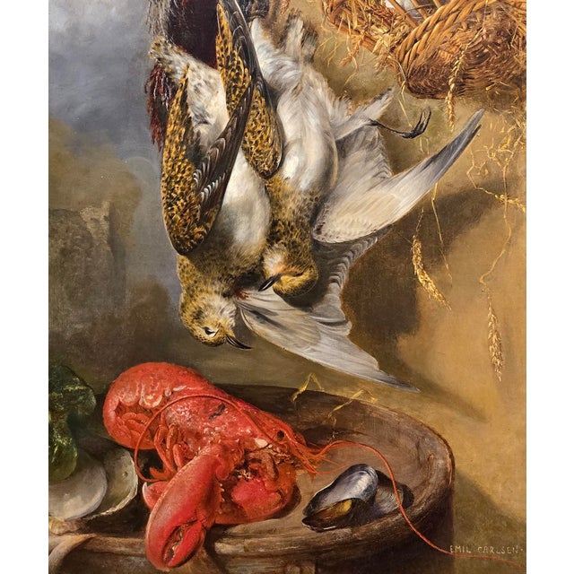 Emil Carlsen - Still Life of Lobster & Game - 19th Century Oil Painting For Sale In Los Angeles - Image 6 of 13