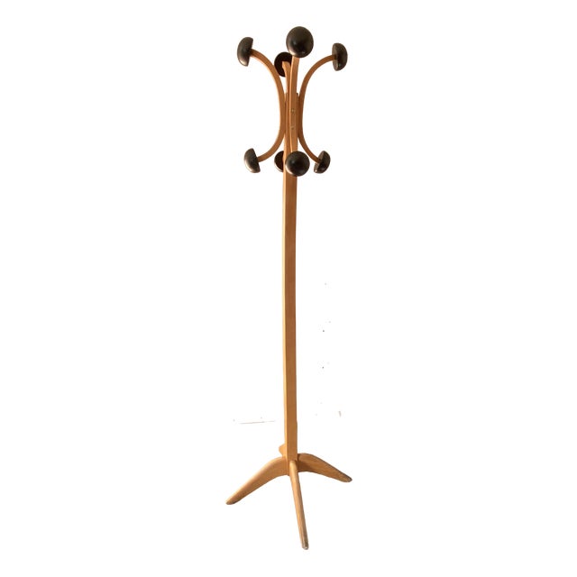 Vintage Stella Coat Rack in Beech, 1950s For Sale
