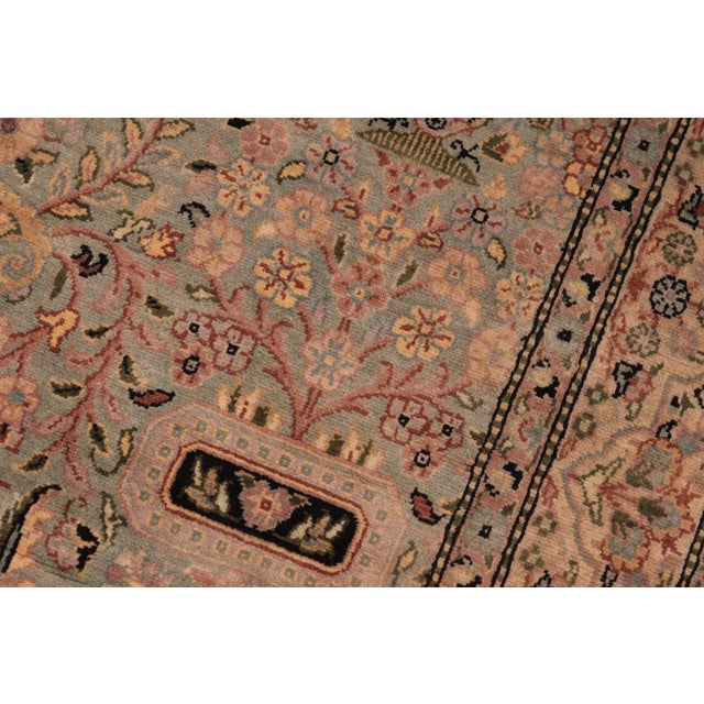 Floral 1990's Pak-Persian Green/Beige Wool Rug - 6'3'' X 9'6'' For Sale - Image 4 of 9