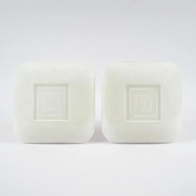 White Marbled Glass Wall Lamps, 1980s, Set of 2 For Sale - Image 8 of 8