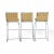 Wood Modern Rattan and Chrome Barstools, Set of Three For Sale - Image 7 of 12
