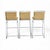 Wood Set of 3 Modern Rattan and Chrome Barstools For Sale - Image 7 of 12