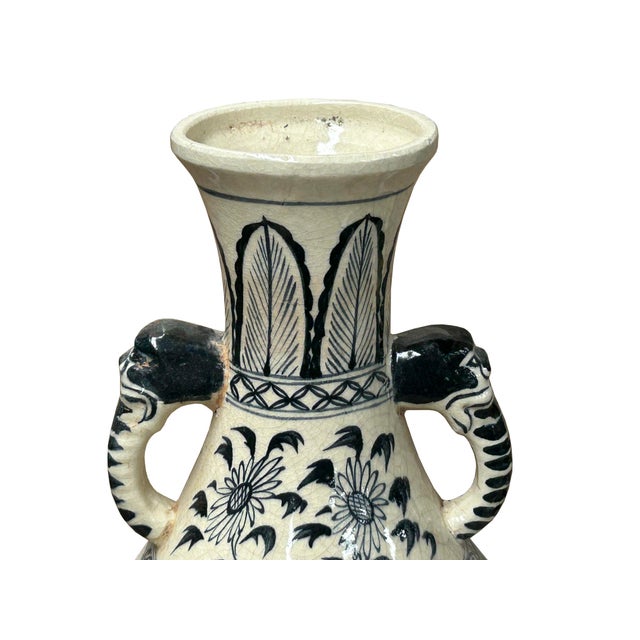 Oriental Cream White Color Blue Eight Immortal Theme Porcelain Vase Art For Sale - Image 9 of 17