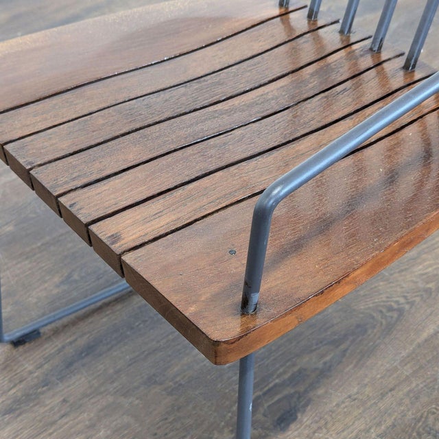 Wood Crate & Barrel Industrial Metal & Wood Accent Chair For Sale - Image 7 of 7