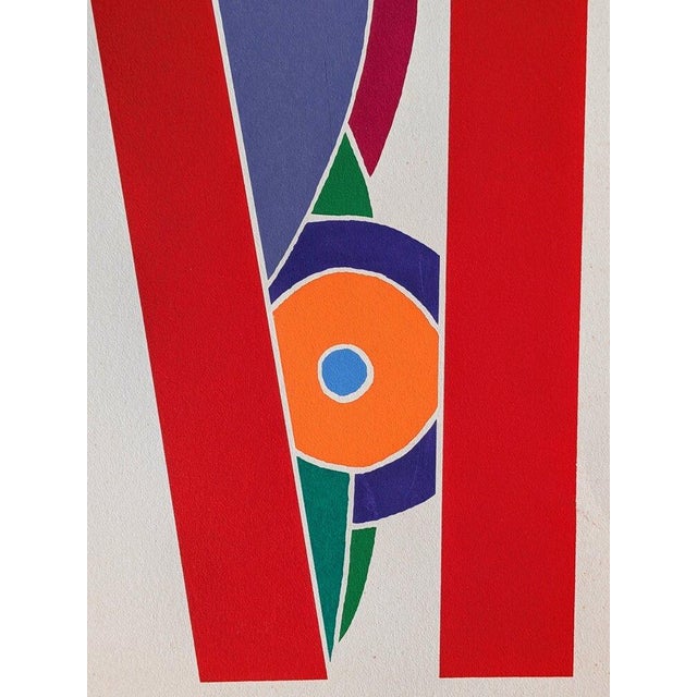 John levee - abstract composition in colors, 1975 hand-signed screenprint on bfk rives paper, inscribed in pencil:...