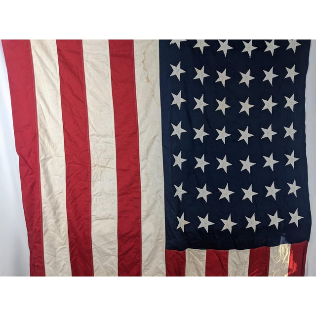 Large Vintage Valley Forge 48-Star Sewn American Flag, Red, White & Blue For Sale - Image 12 of 14