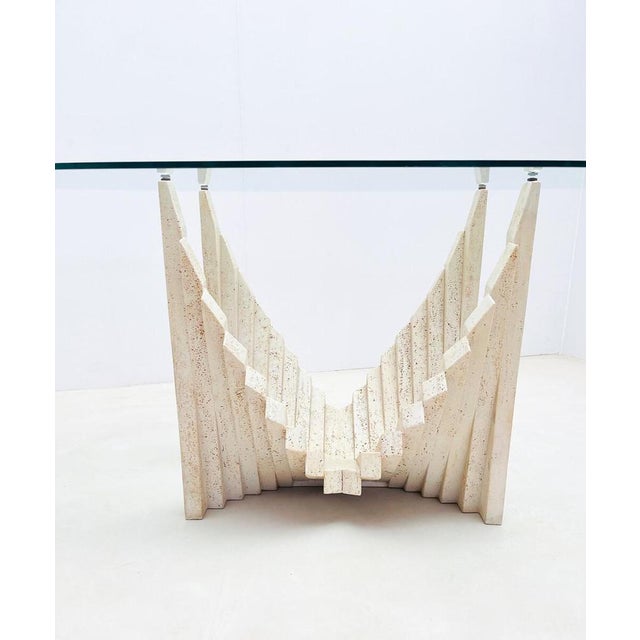 Sculptural Travertine Dining Table, Italy, 1970s For Sale - Image 4 of 9