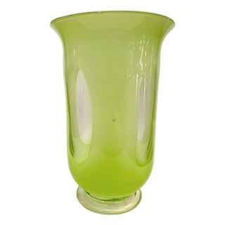 Mid 20th Century Large Empoli Verde Pedestal Vase For Sale
