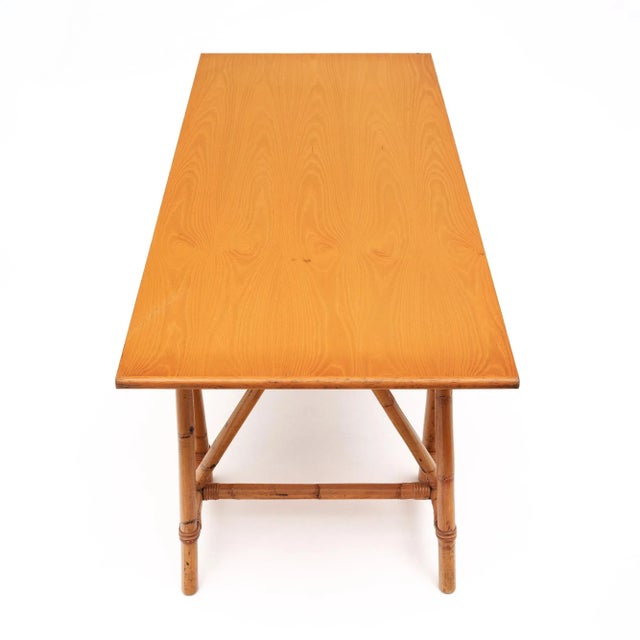 French Mid-Century Vintage Bamboo Desk For Sale - Image 9 of 9