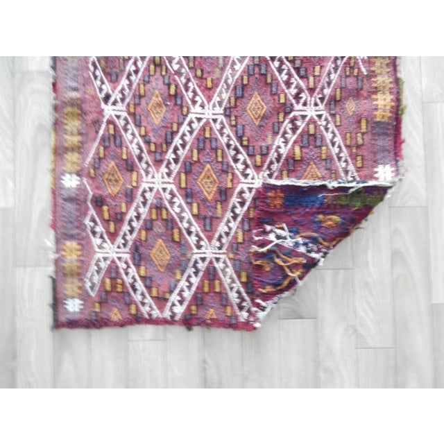 Textile Vintage Zig Zag Turkish Cicim Kilim Rug 1′12″ × 2′7″ For Sale - Image 7 of 8