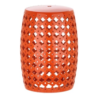 Anna Garden Stool in Orange For Sale
