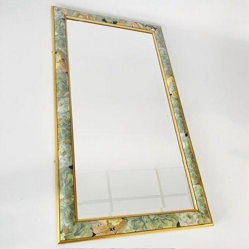 Late 20th Century Vintage Danish Boho Wall Mirror with Floral Frame from G&C Bilder, 1980s For Sale - Image 5 of 11