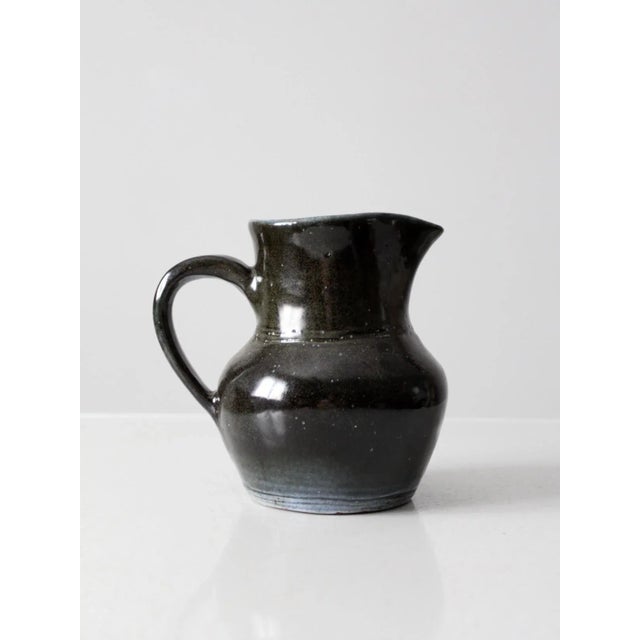Black Studio Pottery Pitcher For Sale - Image 8 of 13