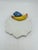 This piece is a vintage Portuguese ceramic wall plaque or dish featuring a sculpted fruit motif atop a leaf-shaped base —...