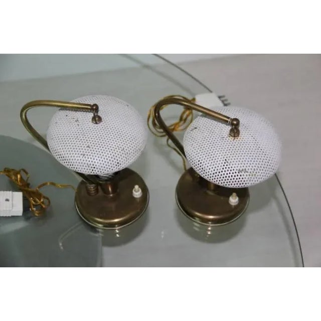 Mid-Century Perforated Brass Table Lamps, Set of 2 For Sale - Image 4 of 8