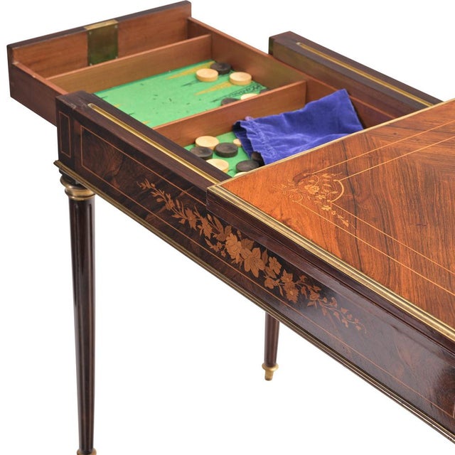 Foldable Gaming Table in Walnut, France, 1860 For Sale - Image 11 of 17
