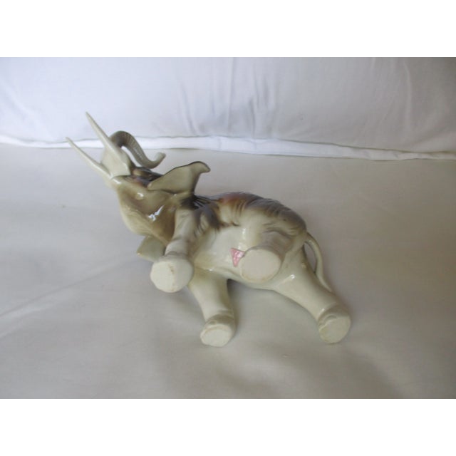 Vintage Royal Dux Amphora Porcelain Charging Elephant For Sale - Image 9 of 12