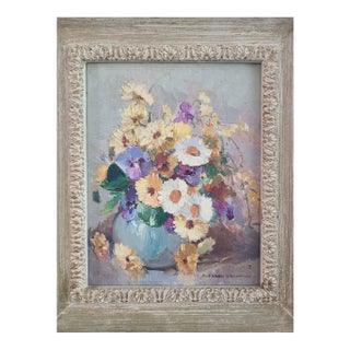 1930s Nell Walker Warner Oil Painting Floral Still Life For Sale