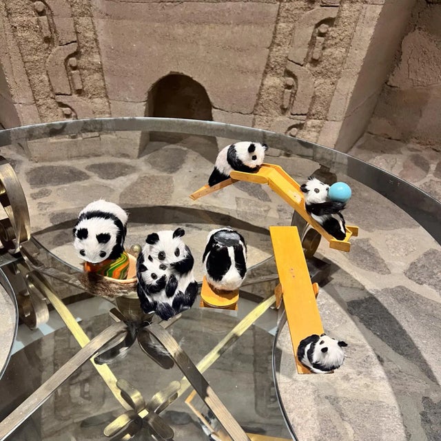 Vintage Panda Mom and Cubs Toy Set With Slide, Mid-Century Modern For Sale In San Diego - Image 6 of 12