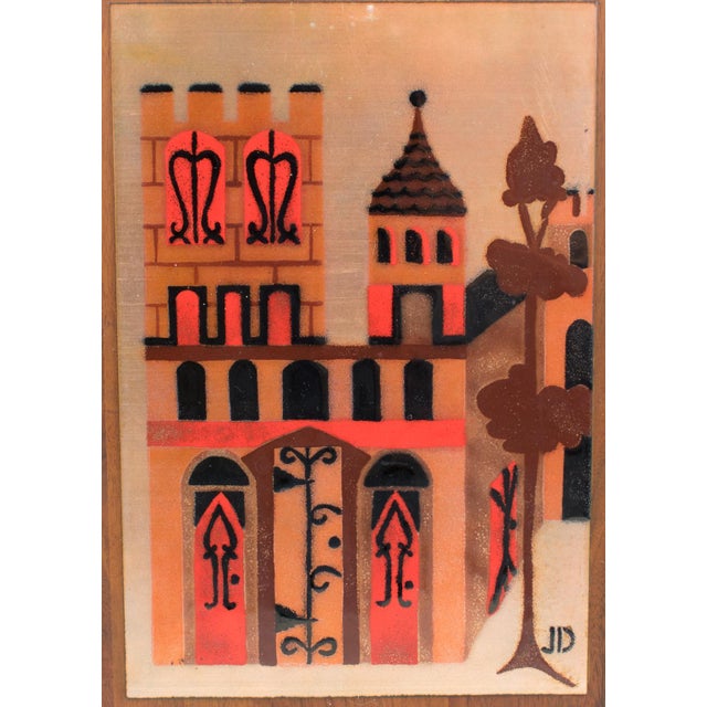 Judith Daner Enamel Artwork Wall Panel Cityscape, a pair For Sale In Atlanta - Image 6 of 17