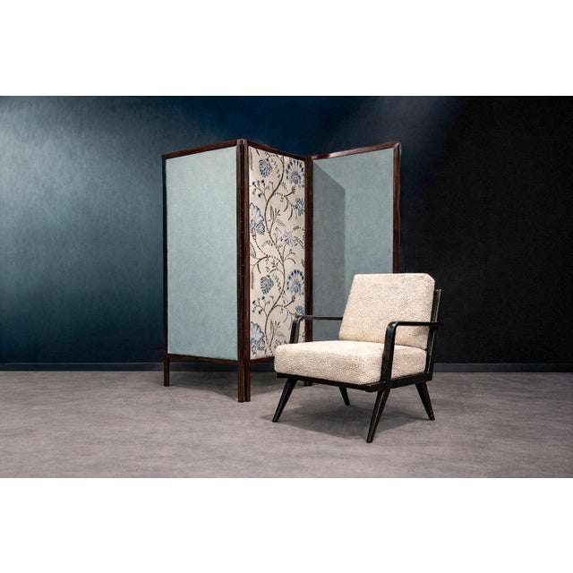 Brazilian Modern Armchair in Hardwood and Bouclé, Unknown, Brazil, 1960s For Sale - Image 10 of 18
