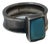Vintage Emerald Cut Turquoise Sterling Ring (Sz 8.75) For Sale