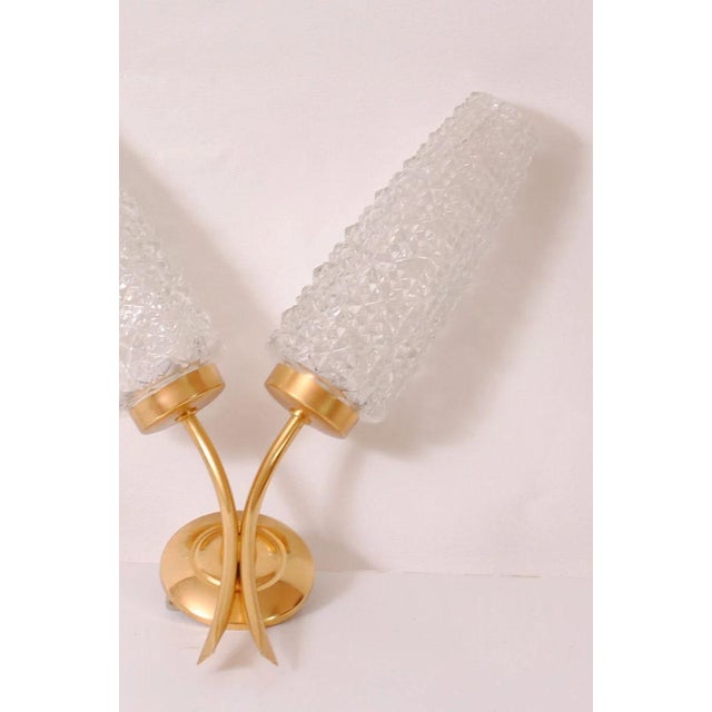 Vintage Wall Sconce with Cut Glass Tulips, 1960s For Sale - Image 6 of 9