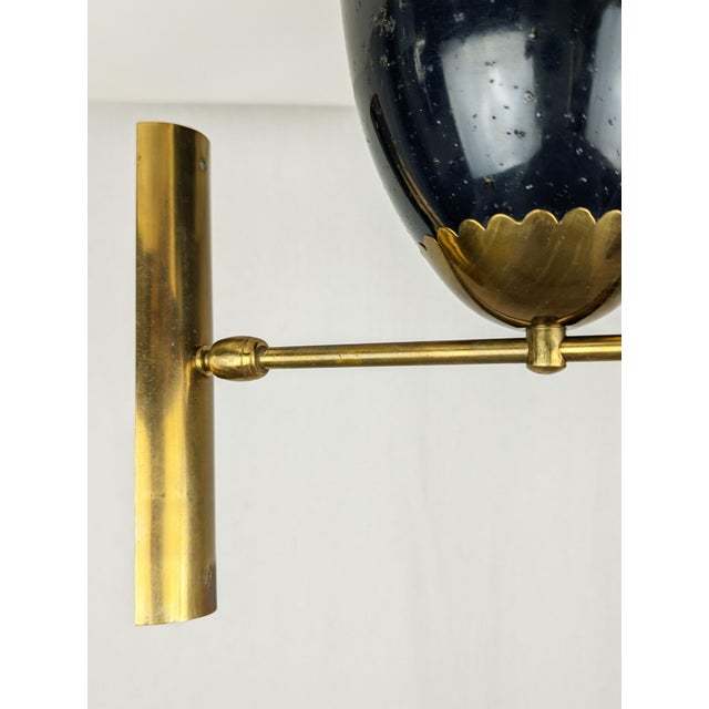 Italian Adjustable Sconce in Black Aluminum and Brass, 1950s For Sale - Image 9 of 12
