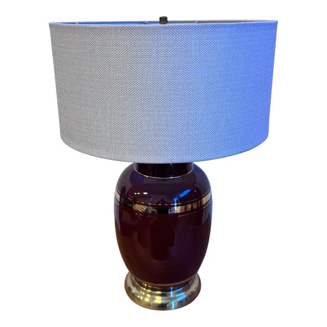 Vintage Bordeaux Red Ceramic Table Lamp For Sale