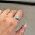 Mid-Century Modern 18k Gold 1.09ct Pear Cut Paraiba Tourmaline Diamond Halo Cluster Ring Size 5 For Sale - Image 3 of 18