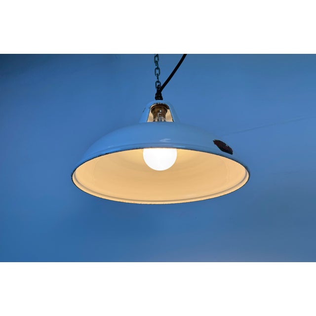 Industrial White Enamel Factory Pendant Lamp from Thorlux, 1960s For Sale - Image 12 of 18