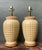 Late 20th Century Vintage Glazed Ceramic Grid Lamps - A Pair For Sale - Image 5 of 12