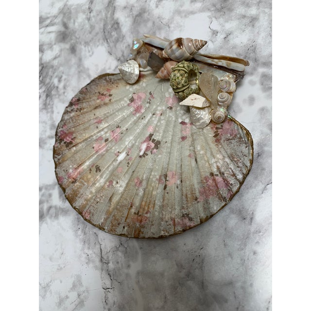 2010s Natural Adorned Sea Shell Trinket Tray For Sale - Image 5 of 7