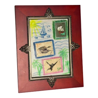 Abstract Collage Mini Painting From Florida Sunshine State For Sale