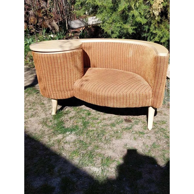 Telephone Hall Built in Table Bench Gossip Bench, 1960s For Sale - Image 4 of 5